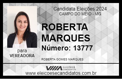 Candidato ROBERTA MARQUES 2024 - CAMPO DO MEIO - Eleições