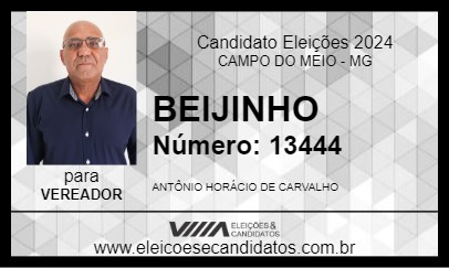 Candidato BEIJINHO 2024 - CAMPO DO MEIO - Eleições