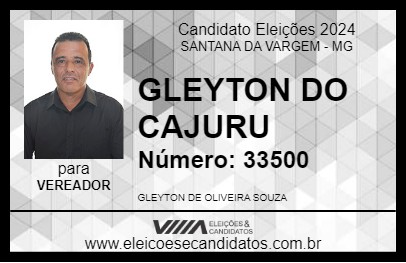 Candidato GLEYTON DO CAJURU 2024 - SANTANA DA VARGEM - Eleições