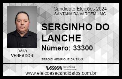 Candidato SERGINHO DO LANCHE 2024 - SANTANA DA VARGEM - Eleições