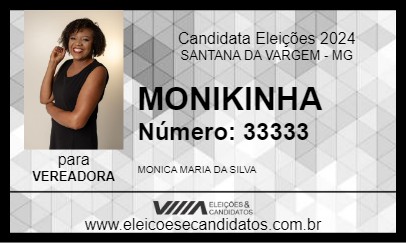 Candidato MONIKINHA 2024 - SANTANA DA VARGEM - Eleições