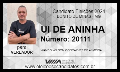 Candidato UI DE ANINHA 2024 - BONITO DE MINAS - Eleições