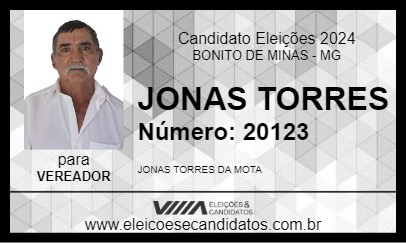 Candidato JONAS TORRES 2024 - BONITO DE MINAS - Eleições