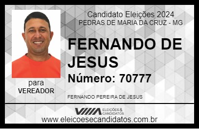 Candidato FERNANDO DE JESUS 2024 - PEDRAS DE MARIA DA CRUZ - Eleições