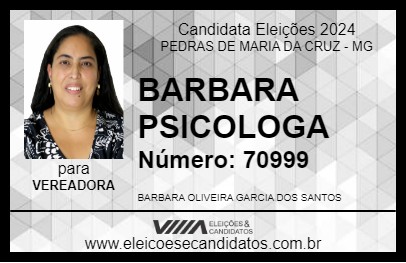 Candidato BARBARA PSICOLOGA 2024 - PEDRAS DE MARIA DA CRUZ - Eleições