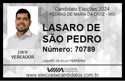 Candidato LASARO DE SÃO PEDRO 2024 - PEDRAS DE MARIA DA CRUZ - Eleições