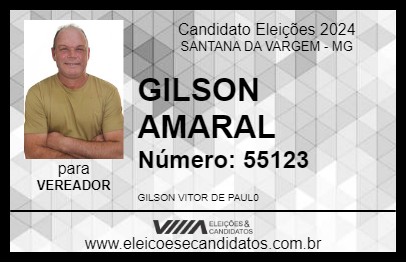 Candidato GILSON AMARAL 2024 - SANTANA DA VARGEM - Eleições