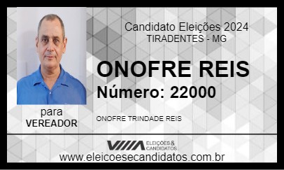 Candidato ONOFRE REIS 2024 - TIRADENTES - Eleições