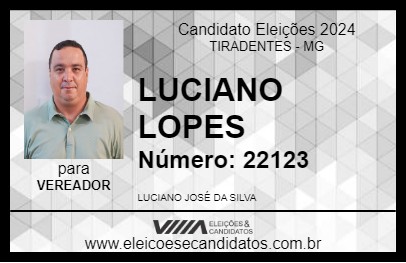 Candidato LUCIANO LOPES 2024 - TIRADENTES - Eleições