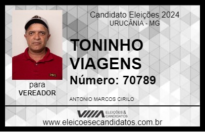 Candidato TONINHO VIAGENS 2024 - URUCÂNIA - Eleições