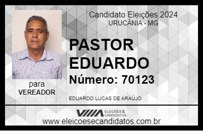 Candidato PASTOR EDUARDO 2024 - URUCÂNIA - Eleições