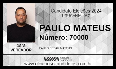 Candidato PAULO MATEUS 2024 - URUCÂNIA - Eleições