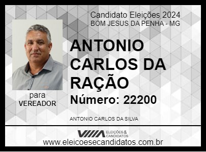 Candidato ANTONIO CARLOS DA RAÇÃO 2024 - BOM JESUS DA PENHA - Eleições