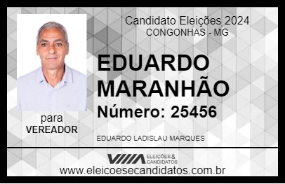 Candidato EDUARDO MARANHÃO 2024 - CONGONHAS - Eleições