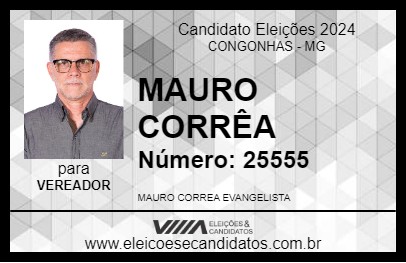 Candidato MAURO CORRÊA 2024 - CONGONHAS - Eleições