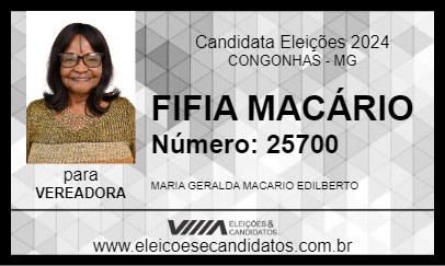 Candidato FIFIA MACÁRIO 2024 - CONGONHAS - Eleições