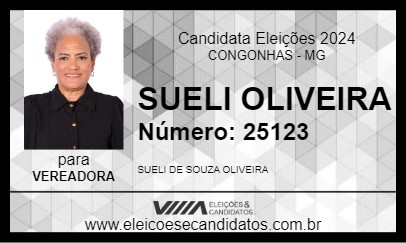 Candidato SUELI MANICURE 2024 - CONGONHAS - Eleições