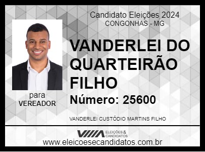 Candidato VANDERLEI DO QUARTEIRÃO FILHO 2024 - CONGONHAS - Eleições