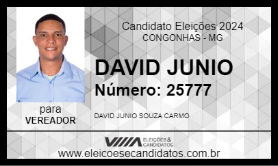 Candidato DAVID JUNIO 2024 - CONGONHAS - Eleições