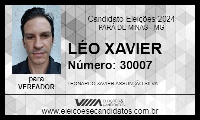 Candidato LÉO XAVIER 2024 - PARÁ DE MINAS - Eleições