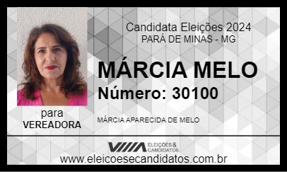 Candidato MÁRCIA MELO 2024 - PARÁ DE MINAS - Eleições