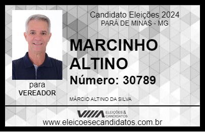 Candidato MARCINHO ALTINO 2024 - PARÁ DE MINAS - Eleições