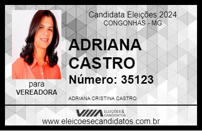 Candidato ADRIANA CASTRO 2024 - CONGONHAS - Eleições