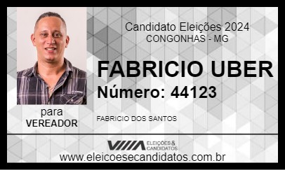 Candidato FABRICIO UBER 2024 - CONGONHAS - Eleições