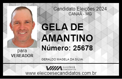 Candidato GELA DE AMANTINO 2024 - CANAÃ - Eleições