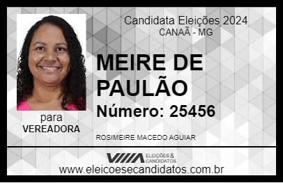 Candidato MEIRE DE PAULÃO 2024 - CANAÃ - Eleições