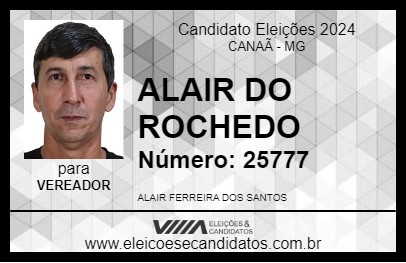 Candidato ALAIR DO ROCHEDO 2024 - CANAÃ - Eleições