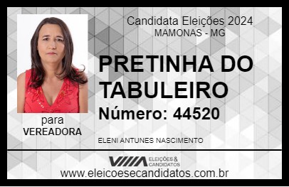 Candidato PRETINHA DO TABULEIRO 2024 - MAMONAS - Eleições