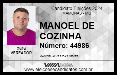 Candidato MANOEL DE COZINHA 2024 - MAMONAS - Eleições