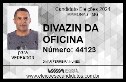 Candidato DIVAZIN DA OFICINA 2024 - MAMONAS - Eleições