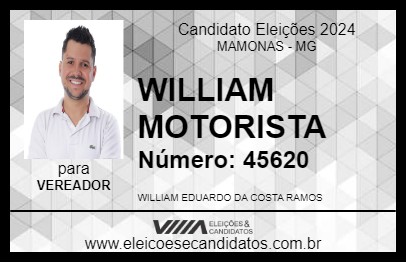 Candidato WILLIAM MOTORISTA 2024 - MAMONAS - Eleições