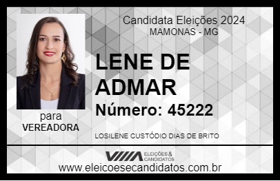 Candidato LENE DE ADMAR 2024 - MAMONAS - Eleições