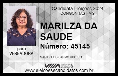 Candidato MARILZA DA SAUDE 2024 - CONGONHAS - Eleições