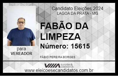 Candidato FABÃO DA LIMPEZA 2024 - LAGOA DA PRATA - Eleições