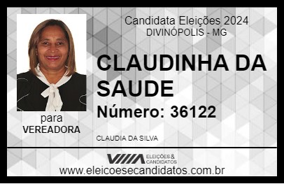 Candidato CLAUDINHA DA SAUDE 2024 - DIVINÓPOLIS - Eleições