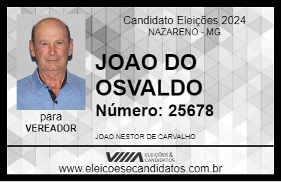 Candidato JOAO DO OSVALDO 2024 - NAZARENO - Eleições