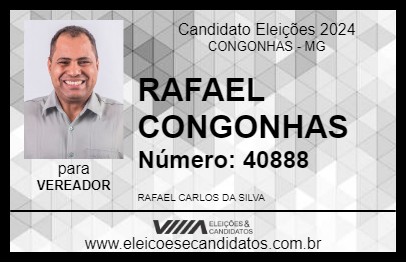 Candidato RAFAEL CONGONHAS 2024 - CONGONHAS - Eleições