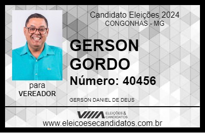 Candidato GERSON GORDO 2024 - CONGONHAS - Eleições