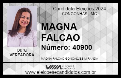 Candidato MAGNA FALCAO 2024 - CONGONHAS - Eleições