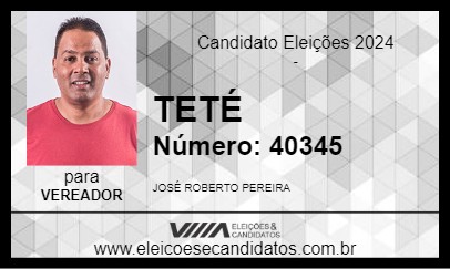 Candidato TETÉ 2024 - CONGONHAS - Eleições