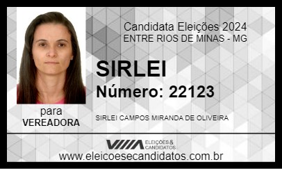 Candidato SIRLEI 2024 - ENTRE RIOS DE MINAS - Eleições