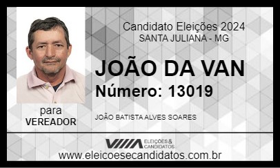 Candidato JOÃO DA VAN 2024 - SANTA JULIANA - Eleições