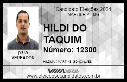 Candidato HILDI DO TAQUIM 2024 - MARLIÉRIA - Eleições