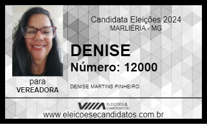 Candidato DENISE 2024 - MARLIÉRIA - Eleições