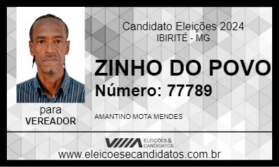 Candidato ZINHO DO POVO 2024 - IBIRITÉ - Eleições