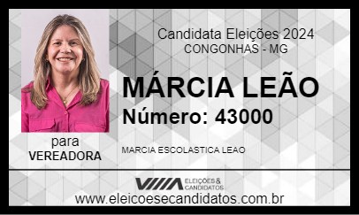 Candidato MÁRCIA LEÃO 2024 - CONGONHAS - Eleições